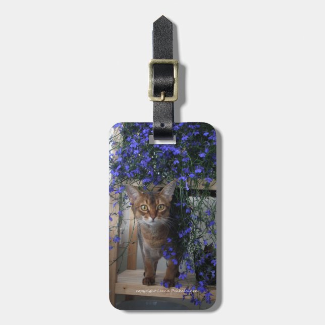 Flower Cat Luggage Tag (Front Vertical)