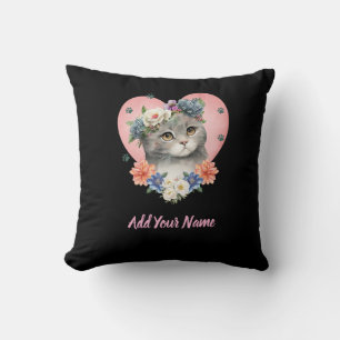Flower Cat Tshirt Cushion