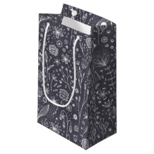 Flower Chalkboard Drawings Small Gift Bag
