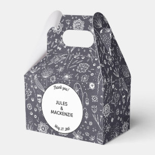 Flower Chalkboard Monochrome Modern Favour Box