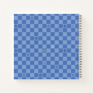 Flower Checkered Pattern No. 01 - Light Blue Notebook
