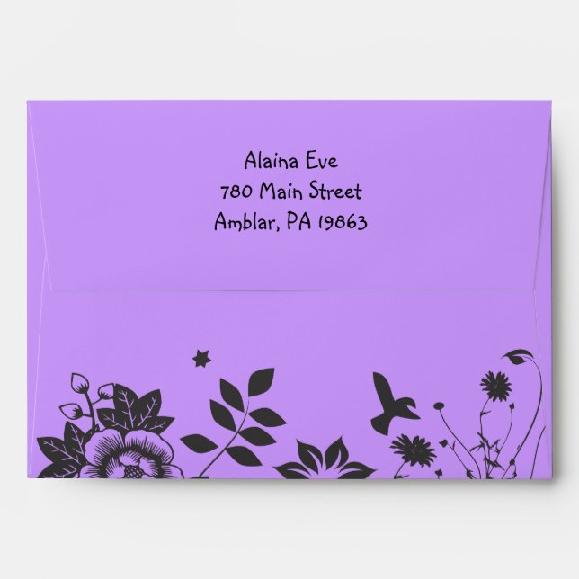 FLOWER CHILD Bat Mitzvah Customisable Envelope (Back (Top Flap))