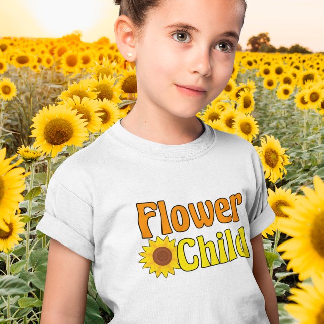 Flower Child Cute Sunflower Hippie Kids T-Shirt (Creator Uploaded)