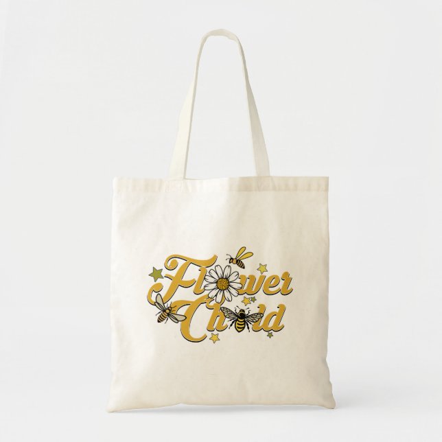 Flower child honeybee tote bag (Front)