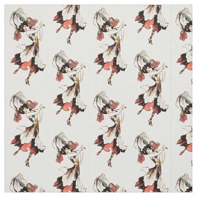 FLOWER CHILD - IRIS FLORAL FAIRY PATTERN FABRIC (Swatch)