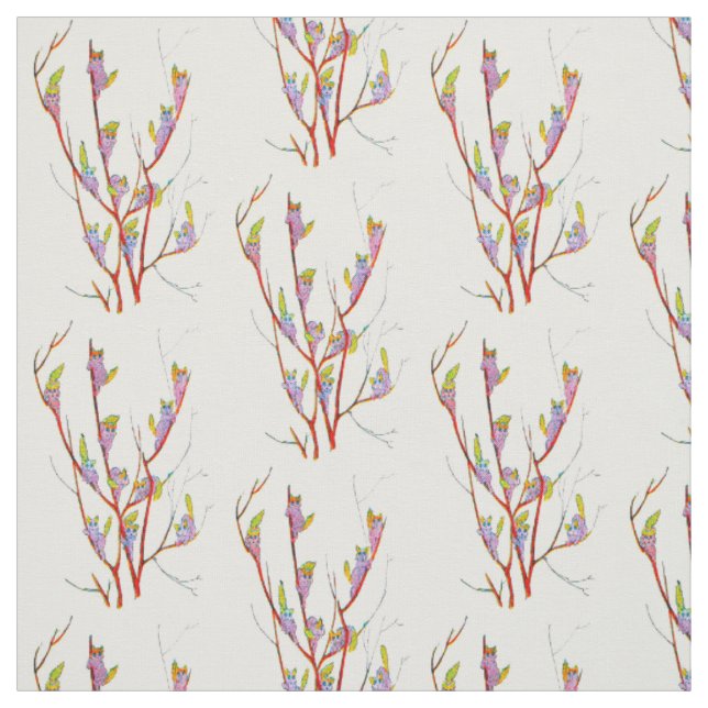 FLOWER CHILD KITTEN- PUSSY WILLOW  FLORAL PATTERN FABRIC (Swatch)