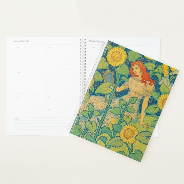 Flower Child Woman in Sunflower Garden Planner (Display)