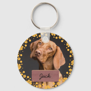 flower christmas holiday Custom Dog Photo Key Ring