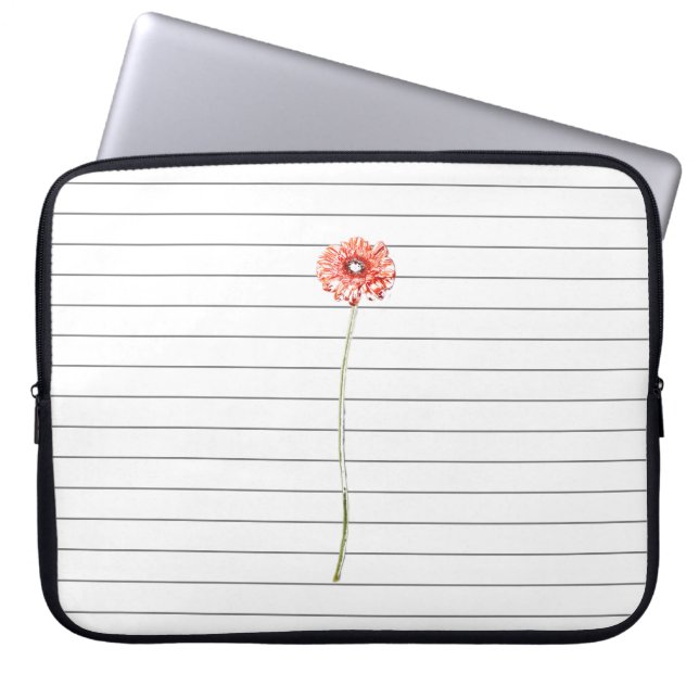 Flower Chrysanthemum Red Computer Laptop Sleeve (Front)