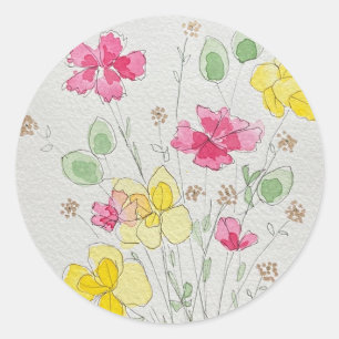 flower classic round sticker