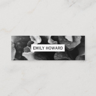 Flower Closeup / Black White Mini Business Card
