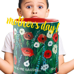 Flower Coffee Cup For Her Acrylic Painting Gift