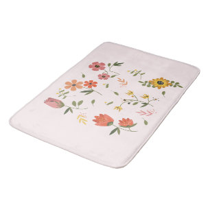 flower collection bath mat