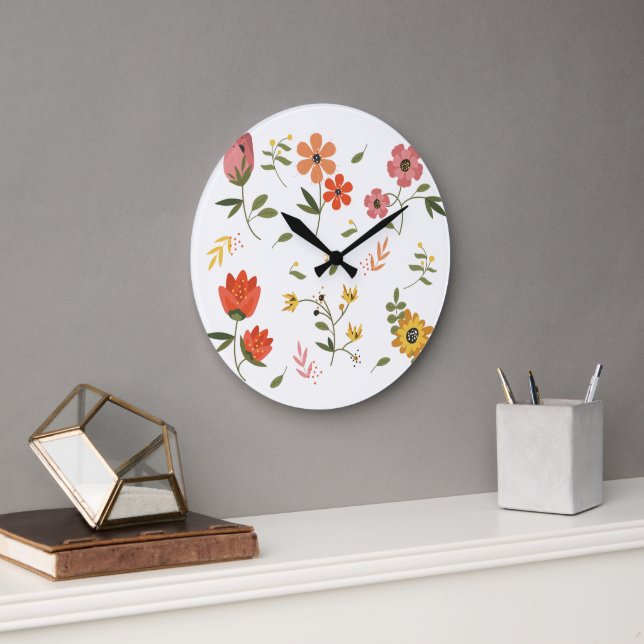 flower collection  large clock (Office)