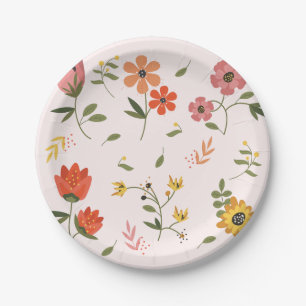 flower collection paper plate