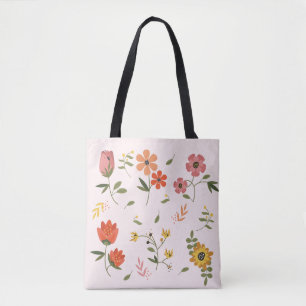 flower collection tote bag