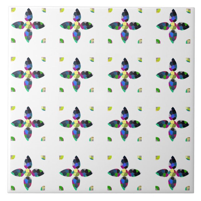 Flower Color Art Illustration Tile (Front)