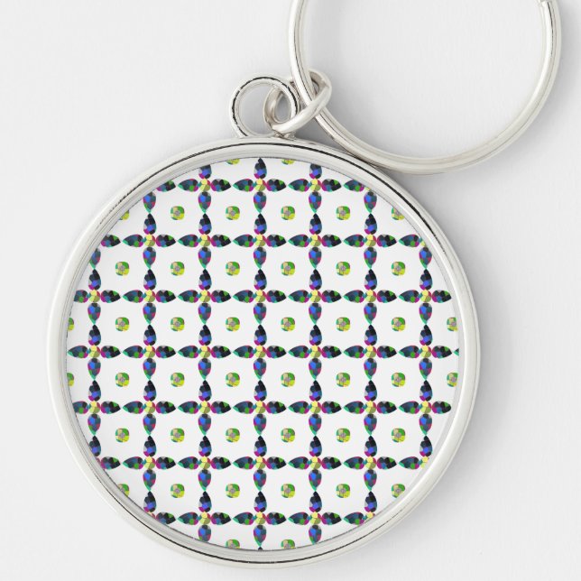 Flower Colour Art Illustration Key Ring (Front)
