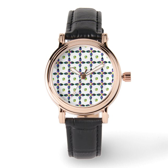 Flower Colour Art Illustration Watch (Front)
