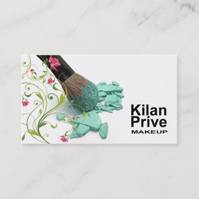 "Flower Cosmetics" - Makeup Artist, Cosmetologist Business Card (Front)