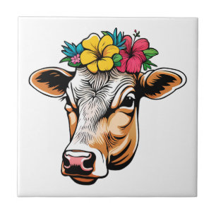 Flower Cow Tile
