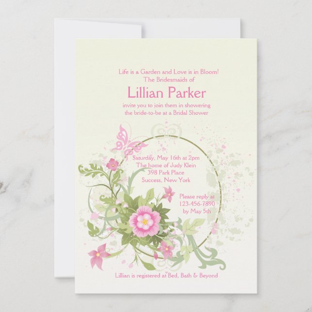Flower Crescent Invitation (Front)
