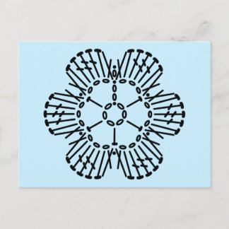 Flower Crochet Chart Pattern -Custom Background Postcard