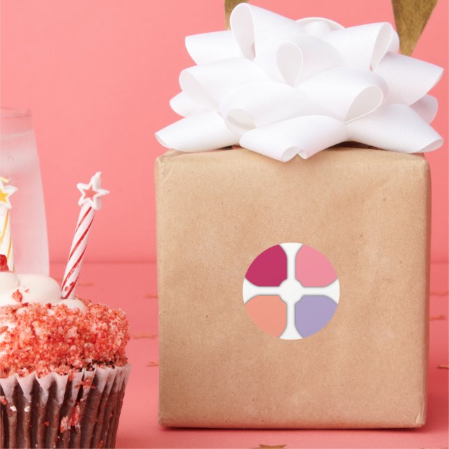 Flower Cross Classic Round Sticker (Party)