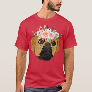 Flower Crown Animal Dog Owner Dog Puggle T-Shirt
