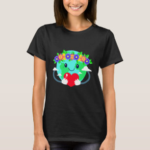Flower Crown Earth For Earth Day Cute  Meaningful T-Shirt
