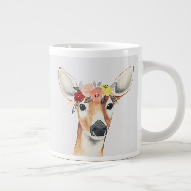 Flower Crown Forester Deer Large Coffee Mug (Right)
