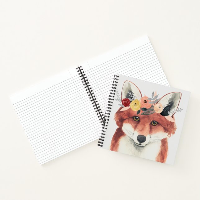 Flower Crown Forester Fox Notebook (Inside)