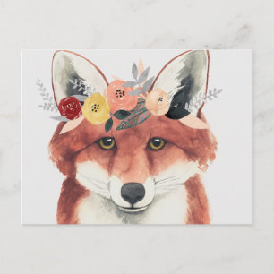 Flower Crown Forester Fox Postcard