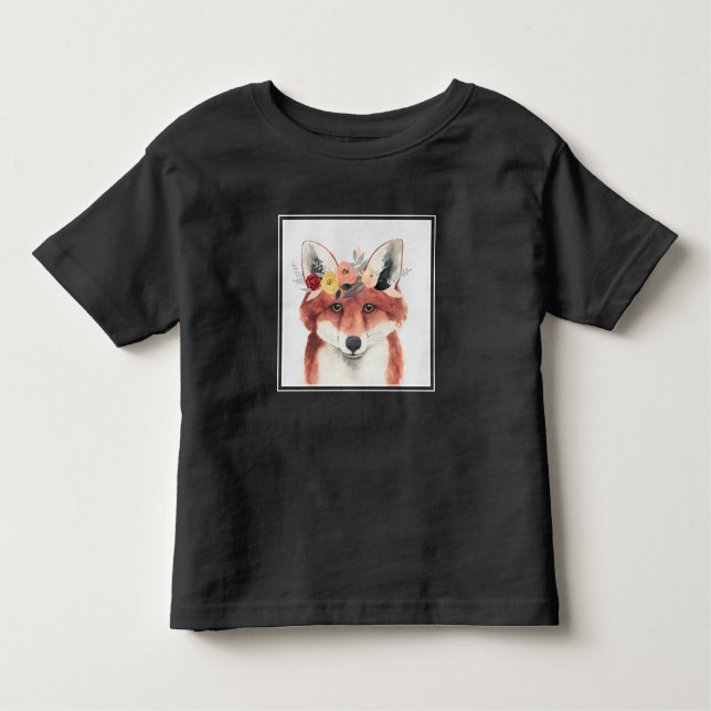 Flower Crown Forester Fox Toddler T-Shirt (Front)