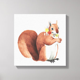 Flower Crown Forester Squirrel Canvas Print