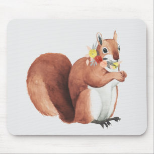 Flower Crown Forester Squirrel Mouse Pad