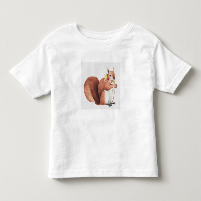 Flower Crown Forester Squirrel Toddler T-Shirt (Front)