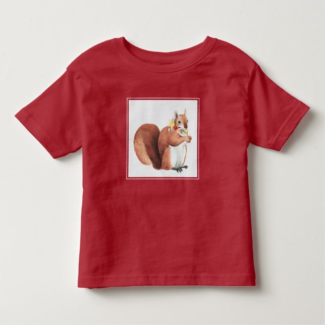 Flower Crown Forester Squirrel Toddler T-Shirt (Front)