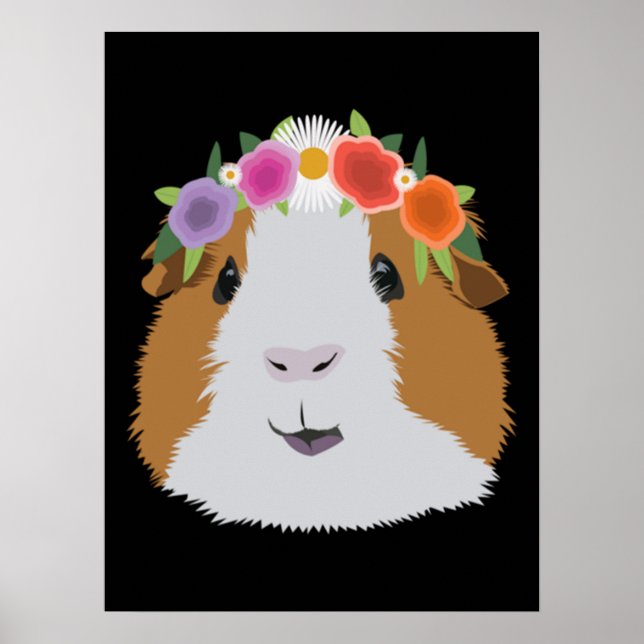 Flower Crown Guinea Pig Poster (Front)