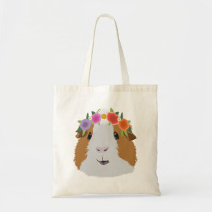 Flower Crown Guinea PIg Tote Bag