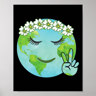 Flower Crown Mother Earth - Earth Day T Shirt  Poster
