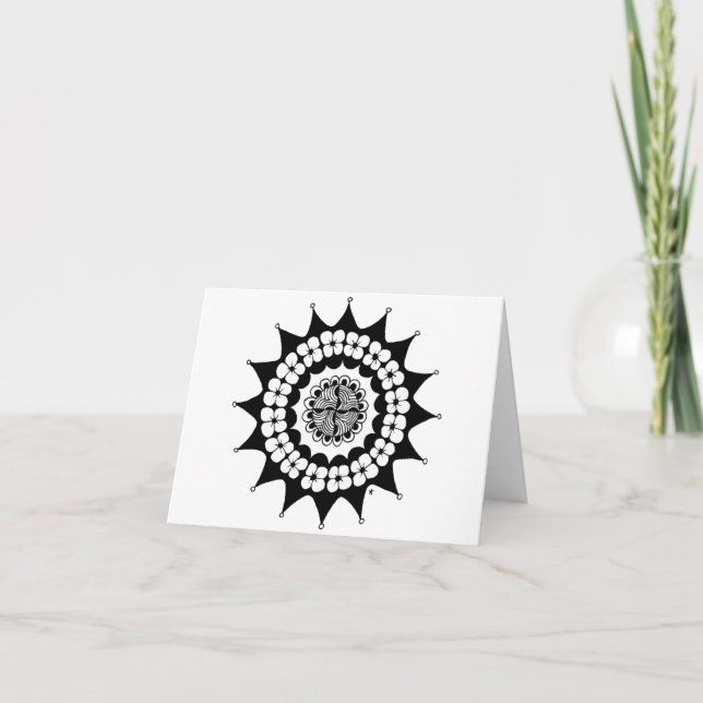 Flower Crown Zen Mandala Card (Front)