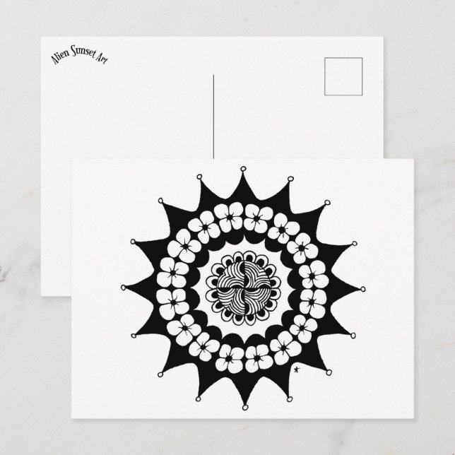 Flower Crown Zen Mandala Postcard (Front/Back)