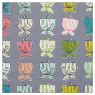 flower cups amethyst fabric