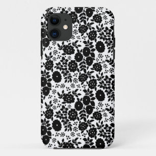 Flower Daisy Vintage Black Pattern Case-Mate iPhone Case