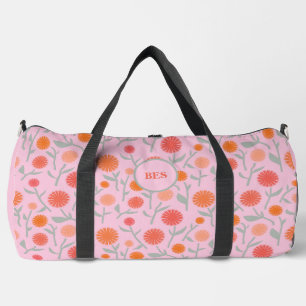 Flower Dandelion Monogram Personalised Duffle Bag