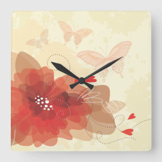Flower Decor 17 Wall Clocks & Numeral Options