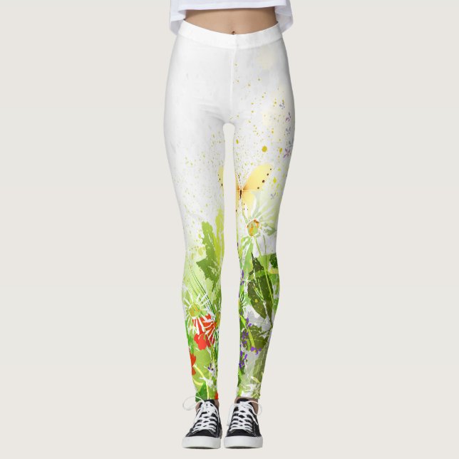 Flower Decor 30 Leggings (Front)