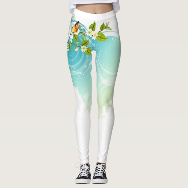 Flower Decor 39 Leggings (Front)