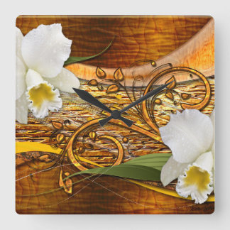 Flower Decor 3 Wall Clocks & Numeral Options